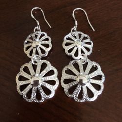 Gorgeous 2-Tier Dangle Earrings in Solid 925 Sterling Valentine’s Day Gift