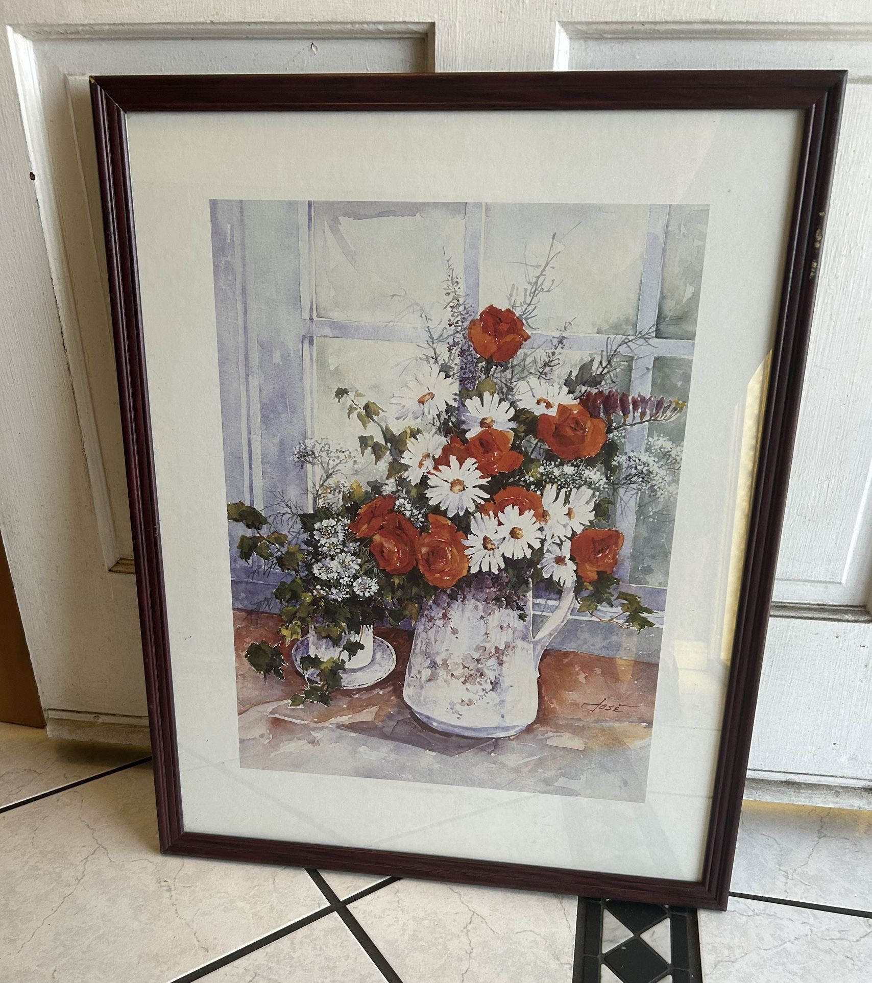 Red And White Floral Picture