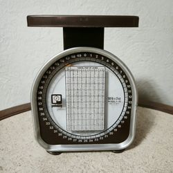 1975 Retro PELOUZE Postal Scale 50lb x 2 Oz. (Read)