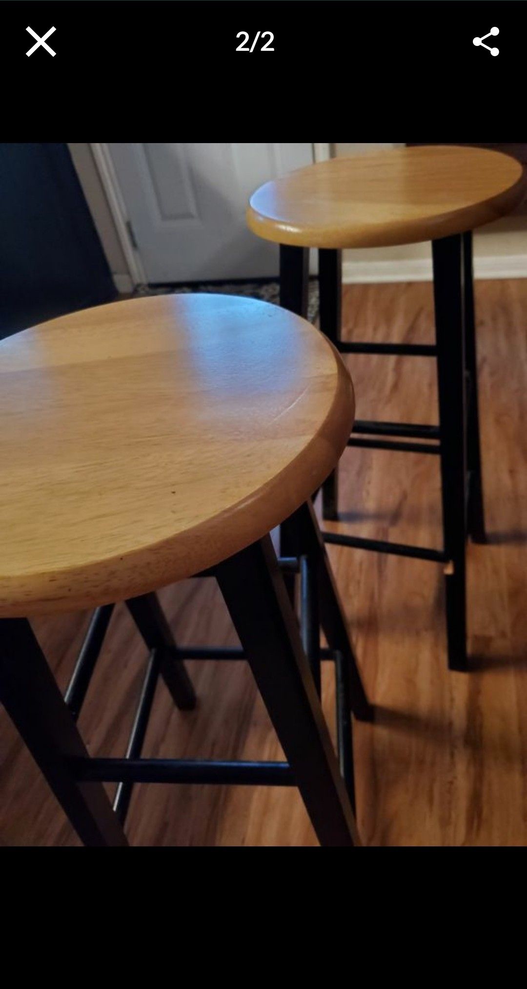 Tall Black Wooden Stools