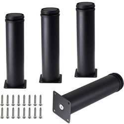 Set of 4 Stainless Steel Furniture Legs 8 Inch, Adjustable Round Cabinet Legs 2" Dia Kitchen Feet, Metal Replacement Legs for Cabinet Sofa Couch Shelv