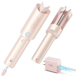 Cordless Automatic Curling Iron 1 Inch - TYMO Rotating Curling Wand Anti-scald & Tangle-free for Easy Lasting Curls, Ceramic Hair Curler Portable, Rec