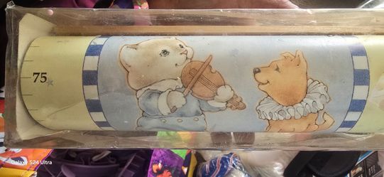 vintage Mother Goose Nursery Rhyme paper roll growth chart,