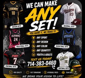⚽🏀⚾🏐 CUSTOM SPORTS UNIFORMS – WE MAKE IT ALL! 🏈🥎