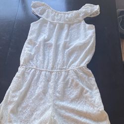 Girls *NEW* White-Slip On Romper, Size XXL