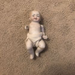 Vintage 4'' All Bisque Jointed German Baby Hand painted Doll 