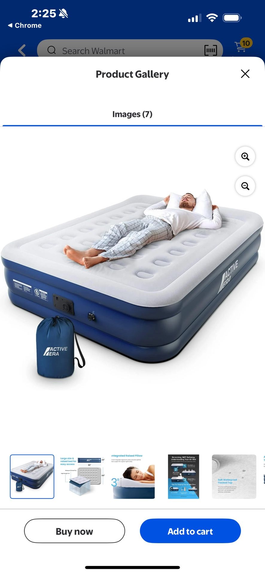 Active Era  Air Queen Mattress With Built In Pump  Used Twice! In Mint Condition!