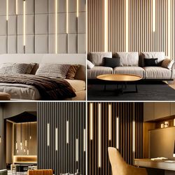 Dimmable LED Recessed Light Kit 1Pack, 3000K Warm White LED Wall Panel Light, 7.87ft/Pack Self-Adhesive Retrofit Strip for Wood Slat Walls, Accent & A