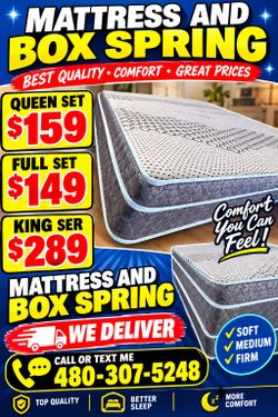 New beds KING, QUEEN, FULL AND TWIN MATTRESS WITH BOX SPRING