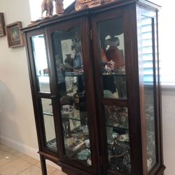 Tv Stand And a Antique Curial Cabinet 