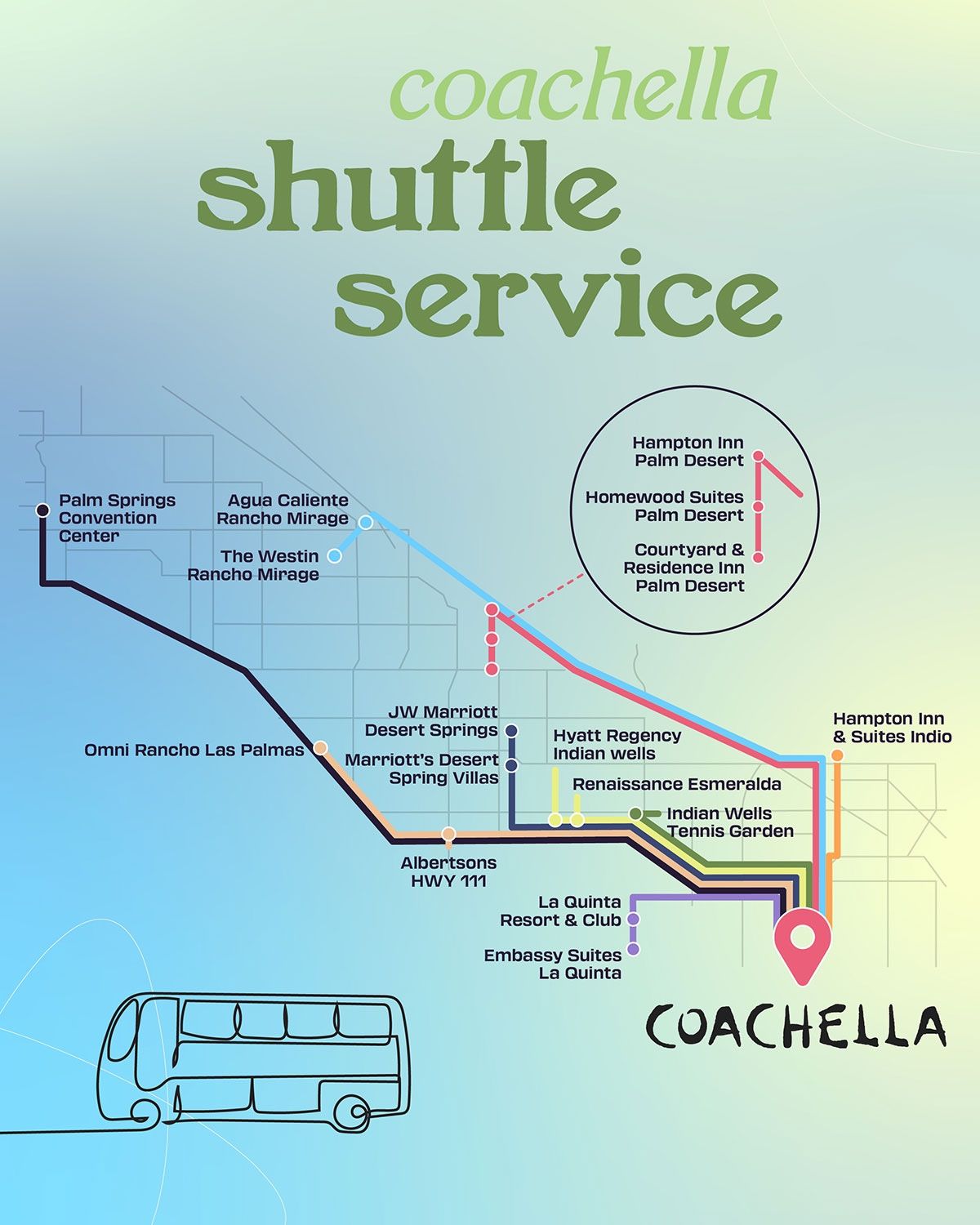 Coachella Weekend 2 Shuttle Pass (Saturday + Sunday ONLY)