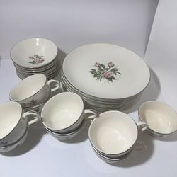 VINTAGE Rhythm Homer Laughlin Moss Rose dinnerware - choose dinner plate small bowl cup
