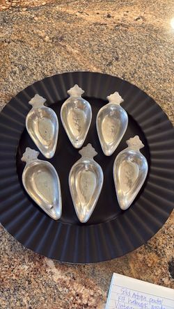 Antique Solid Pewter Pap Boats
