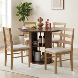 Dining Room Set( One Table, Four Solid Wood Chairs)