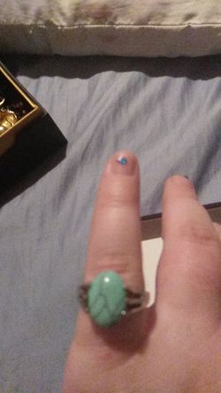 Silver blue topaz ring