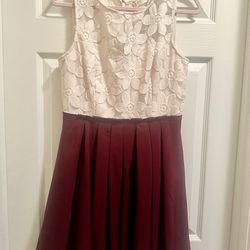 Altar'd State Cream and Maroon Dress