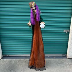 6ft Tall Animated Gypsy Fortune Teller Halloween Decoration
