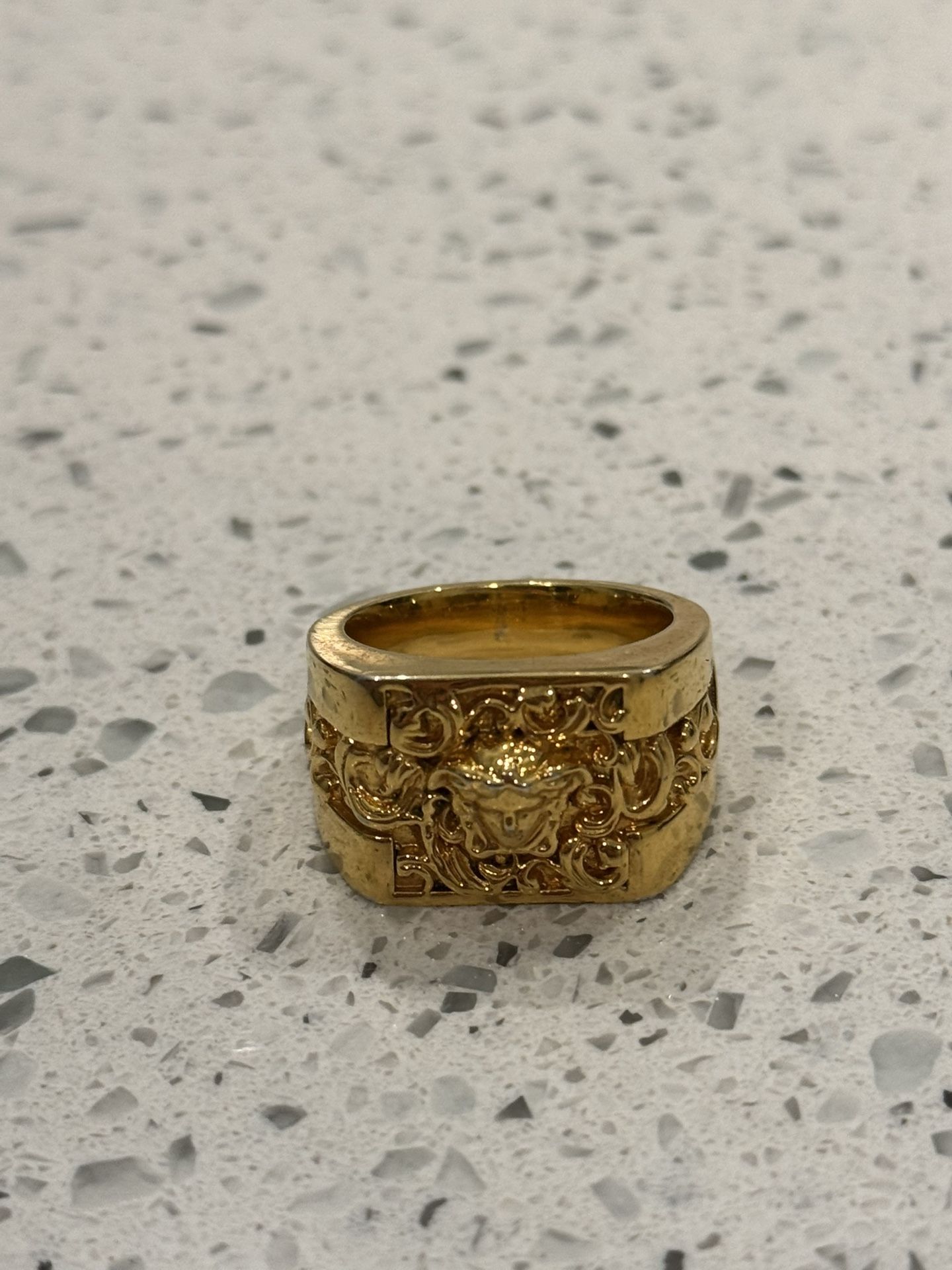 Versace Gold Square Medusa Ring