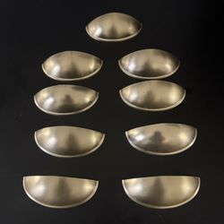 9 Nickel Cup Arch Cabinet Pulls 3” & Screws Distressed Satin Brushed Hardware