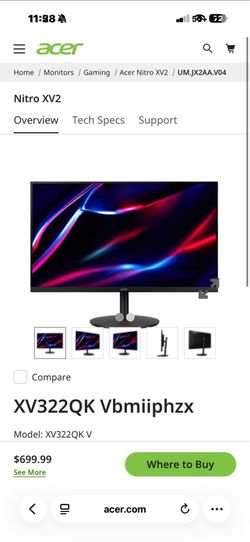 Acer Gaming Monitor PS5 / XBOX / PC