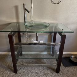 Large Glass Bathroom Vanity