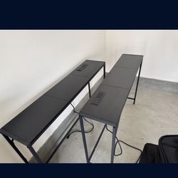 One 43.3” Entrance Table with Power Station, Behind Couch Table