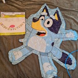Bluey Balloon And Birthday Banner