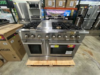 Thor Kitchen 48 in. 6.7 cu. ft. Double Oven Dual Fuel Range with Convection Oven Stainless Steel