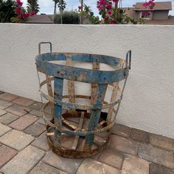 Antique Metal Wine Basket 