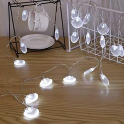 Solar shell string lights 21. 3ft 30Led outdoor indoor fairy lights for Christmas decoration and festival 