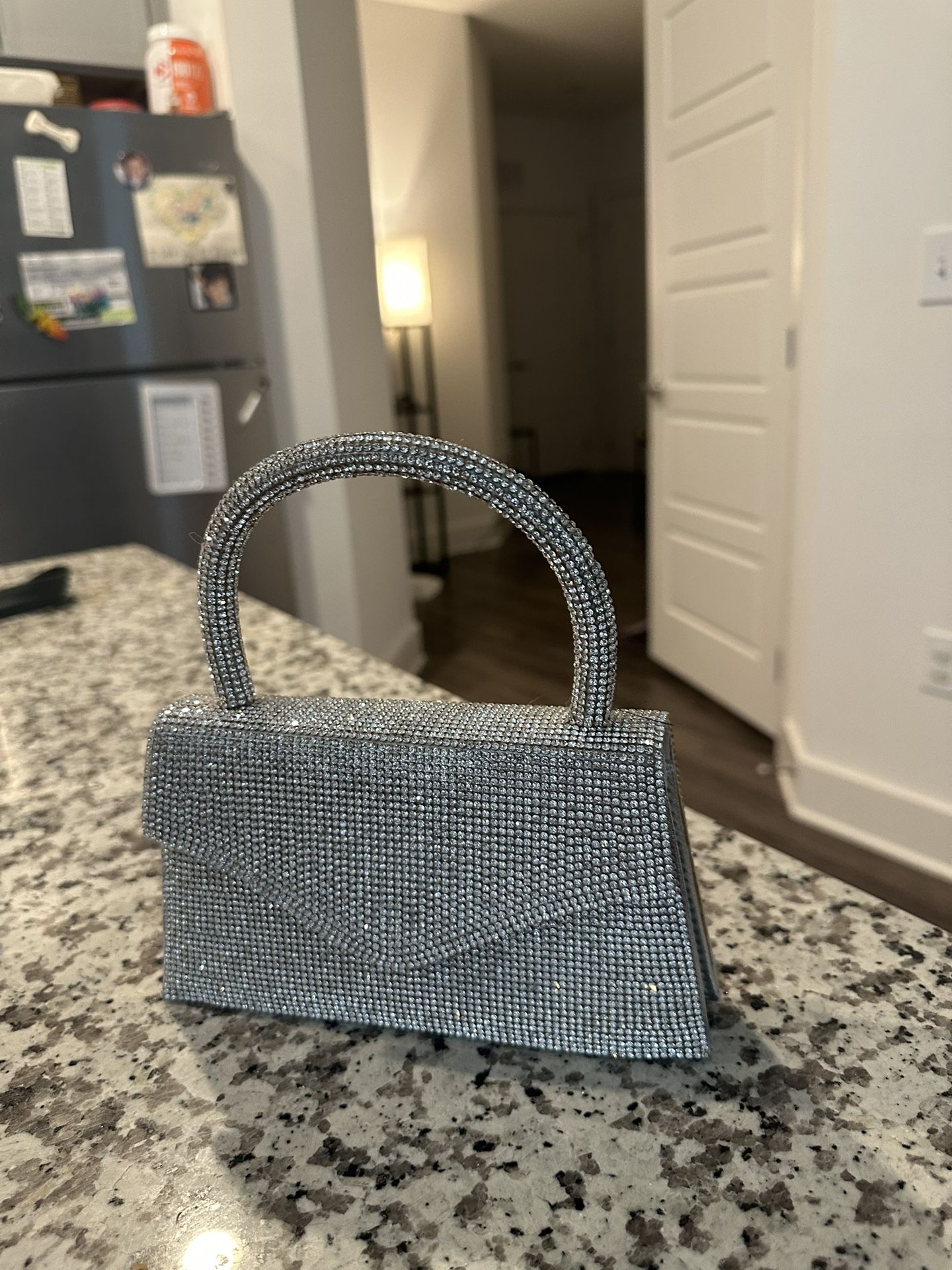 Silver Rhinestone Mini Purse / Clutch