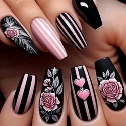 WOMEN'S ELEGANT PRESS ON NAILS 24 PCS