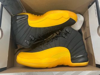Air Jordan 12 Black University Gold Sneakers size 4.5Y