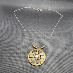Gold And Silver Circle Necklace 