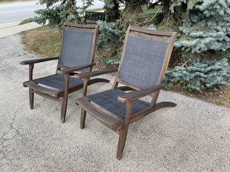 Set of 2 Outdoor Eucalyptus All-Weather Adirondack Chairs