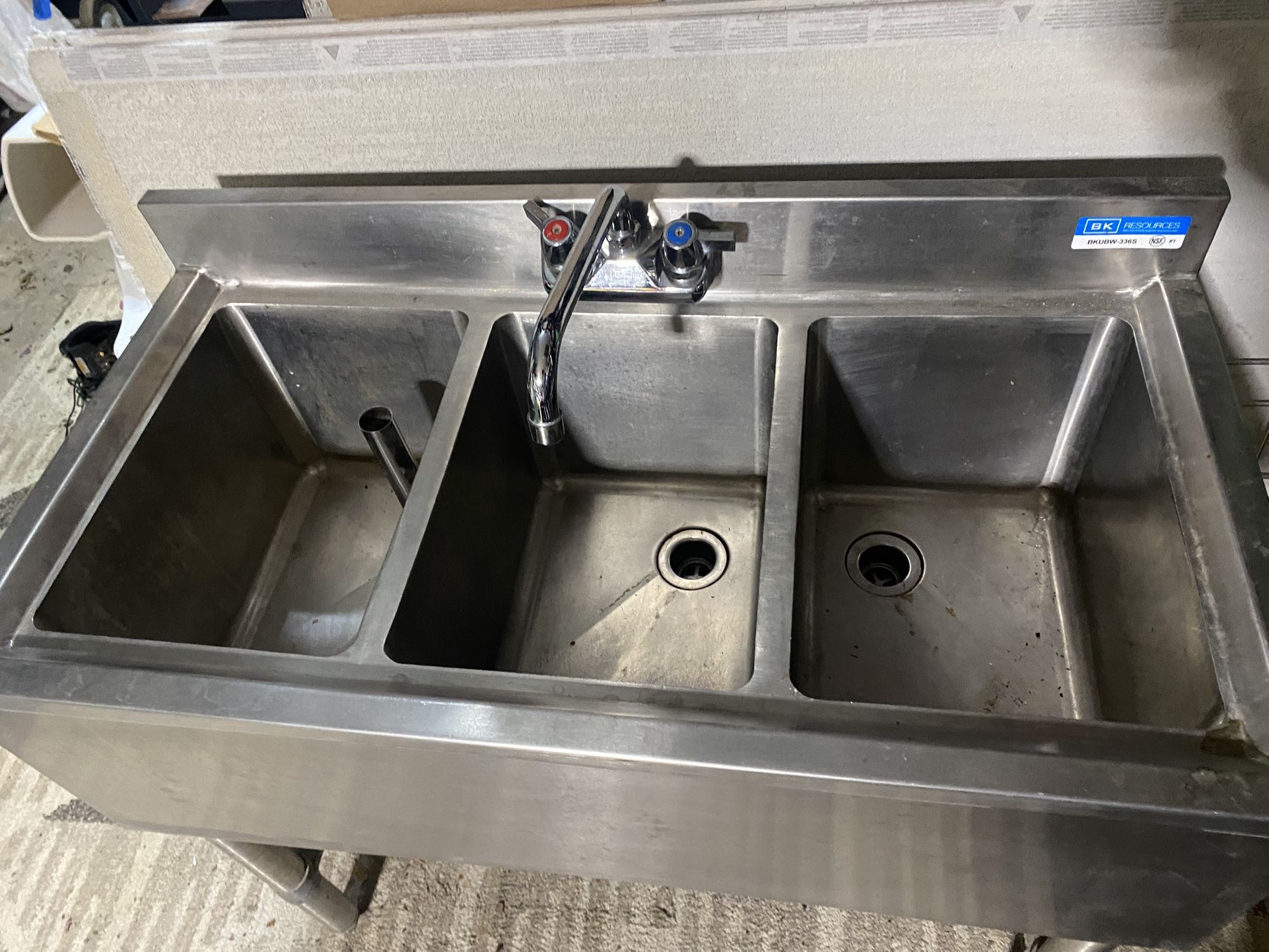 Three Compartment Bar Sink