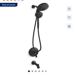 KOHLER Premise Rite-Temp Matte Black 1-handle Single Function 6-in Round Bathtub and Shower Faucet with Valve