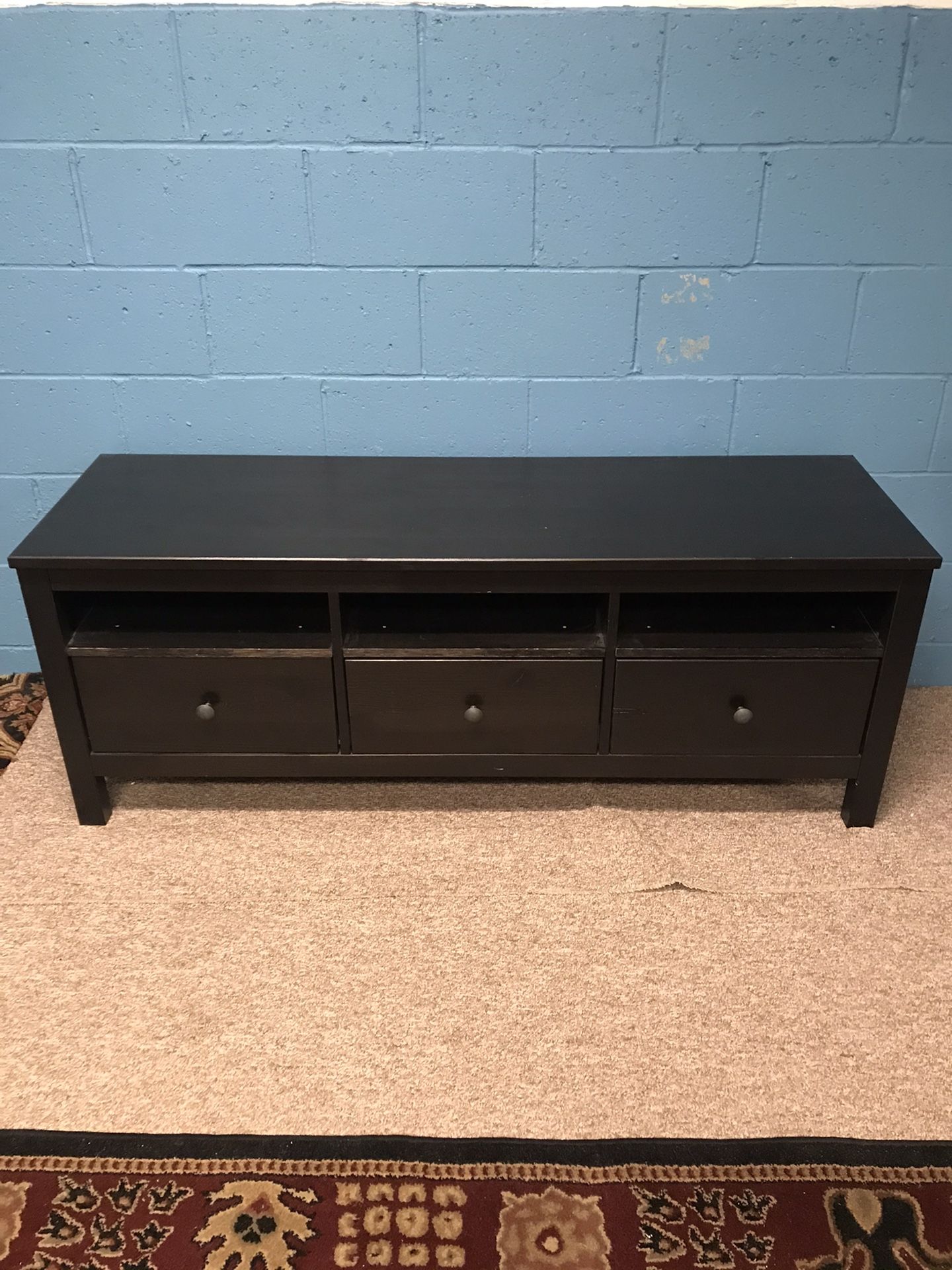 Black finish Entertainment center.