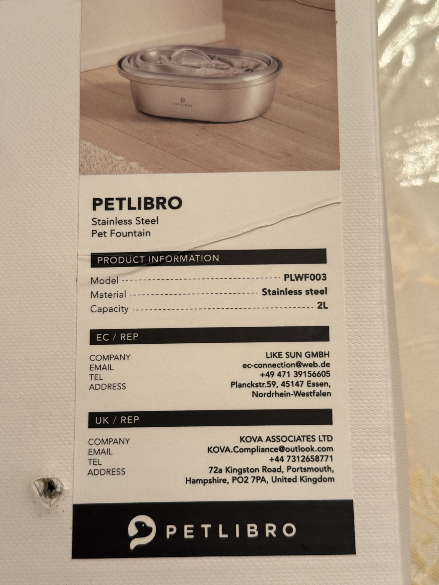 Petlibro Stainless Steel Dog And Cat Water Fountain, 2 L