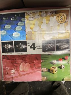 Set Of 4 Glass Games