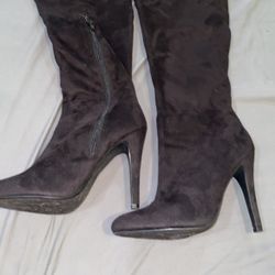 Velvet Thigh High Boots 