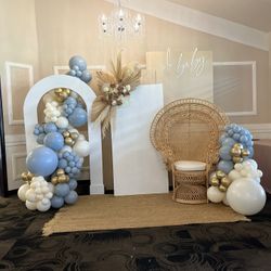 Balloons, Backdrops, Peacock Chair