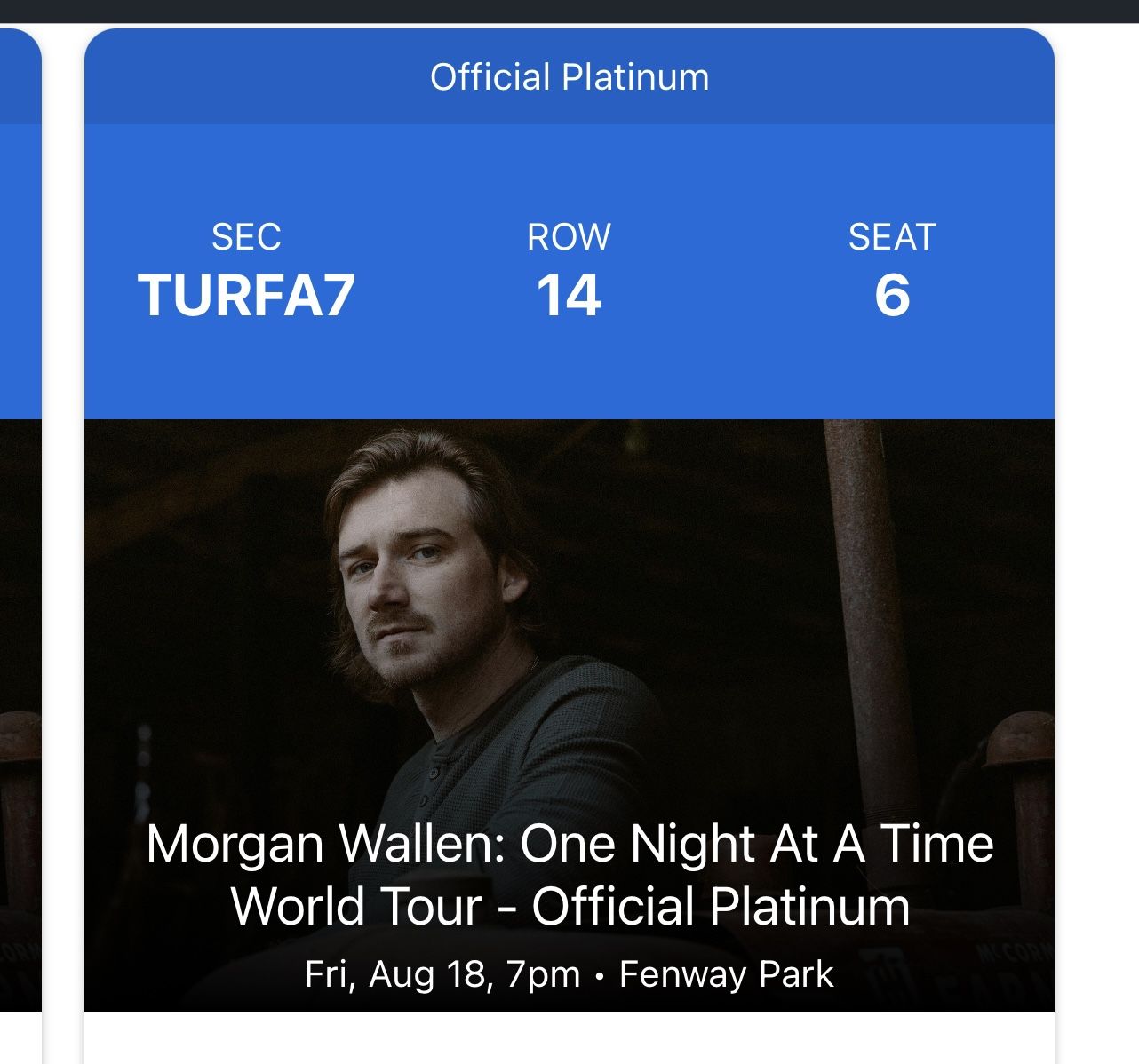 2 Morgan Wallen Tickets At Fenway On August 19 