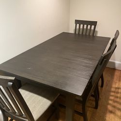 Dark Wood Table With Four Chairs