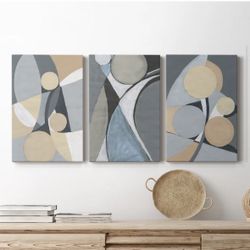 Modern 3-Piece Abstract Canvas Wall Art Set (36” x 72”)