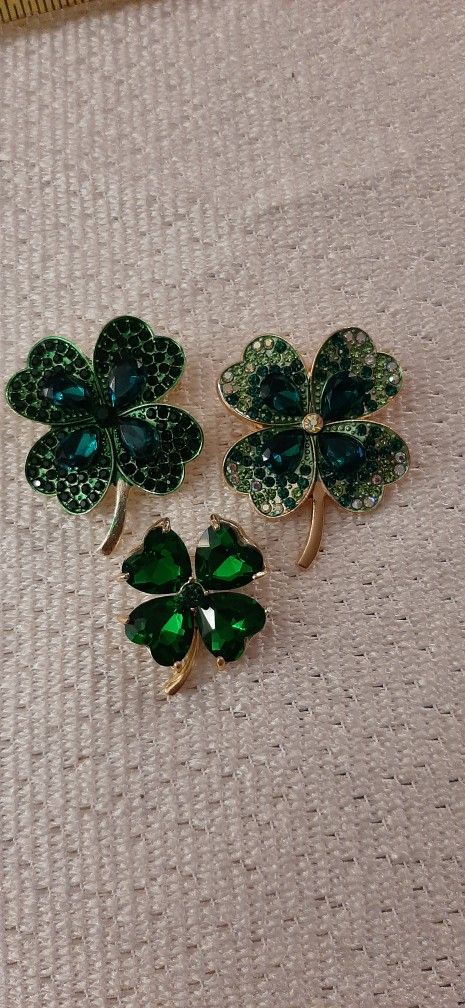 Fashion Shamrock Brooch Collection. $10 each