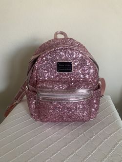 Girls Fashion Rose Gold Sequin Mini Backpack Purse