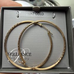 10k Gold Hoops Brand New 