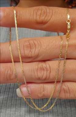 NEW 10K Gold GucciLink Chain/Necklace 1mmx16"