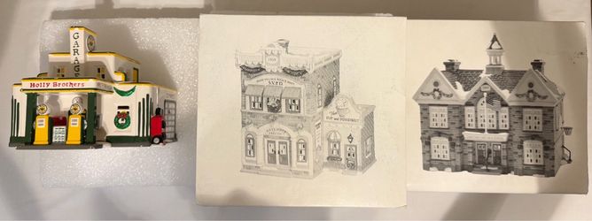 Department 56 Snow Village – 3 Retired Buildings – Town Services Bundle